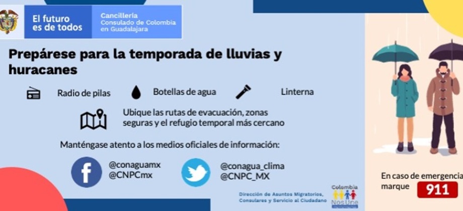 Prepárese para la temporada de lluvias y huracanes 