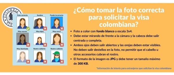 ¿Cómo tomar una foto válida para solicitar la  visa colombiana?