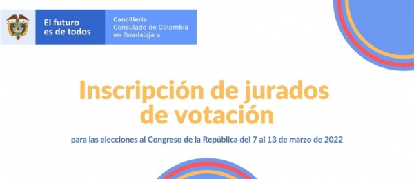 Inscripción de jurados de votación para las elecciones al Congreso de la República del 7 al 13 de marzo de 2022